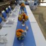 Long table centerpiece with sun flower 