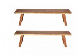 Natural wooden bench 